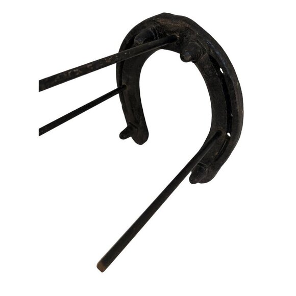 Horseshoe Metal Hat Hanger, Tool Holder Workhorse size shoe With Rustic Western - Picture 6 of 6
